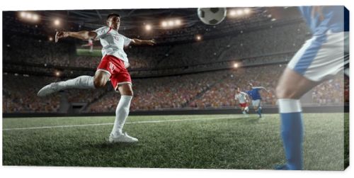 Soccer player scoring a goal