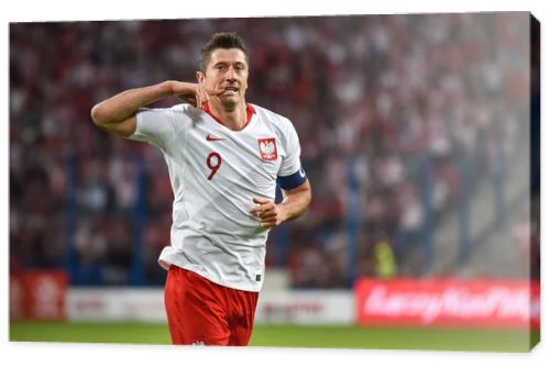 Poznan, Poland. 8th June, 2018. International Football friendly match: Poland v Chile 2:2. Robert Lewandowski joy after scoring goal.