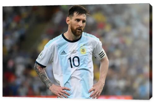 Rio de Janeiro, Brazil, June 28, 2019.Soccer player Lionel Messi of Argentina, during the Venezuela vs Argentina match for the Copa America 2019 at the Maracan stadium.