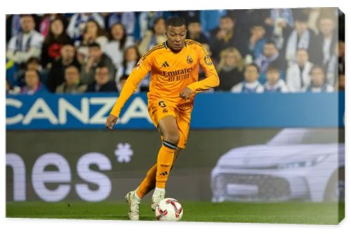 Madrid, Spain - November 24, 2024: League match between Leganes FC and Real Madrid played in Madrid. Real Madrid players. Orange jersey. League 2024 2025. European football champions