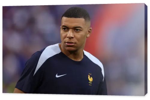 Munich , Germany 09.07.2024: Kylian Mbappe of France during warm-up before  the UEFA EURO 2024 semi-finals, football match between Spain vs France at Munich Football Allianz Arena