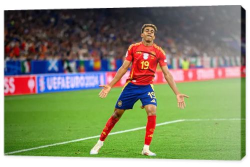 GELSENKIRCHEN, GERMANY - 20 JUNE, 2024: Lamine Yamal, The football match of EURO 2024 Spain vs. Italy at Veltins Arena