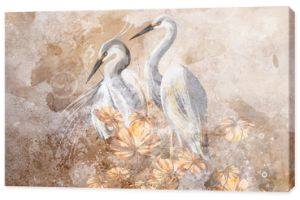 Photo wallpaper picture which depicts birds on a textured background, photo wallpaper