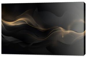 Abstract black wallpaper background with golden line elements