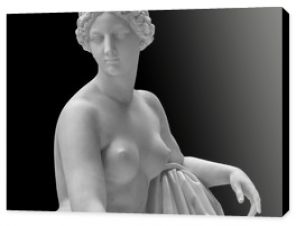 Biała marmurowa rzeźba głowa młodej kobiety Posąg zmysłowej epoki sztuki renesansu naga kobieta w antycznym stylu diadem na białym tle o