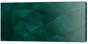 Abstract triangular dark green mosaic tile wallpaper texture with geometric fluted triangles background banner