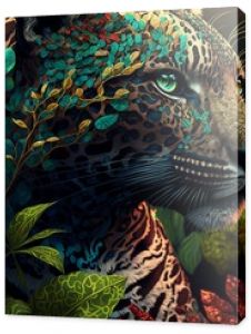 Jungle Leopard Jaguar Wallpaper Background Generative AI