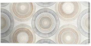 Concentric Circles: A Neutral Palette - Modern and elegant repeating pattern of concentric circles in a neutral palette of beige, taupe, gray, and cream.