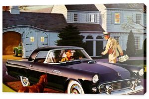 Vintage samochody, Amerykańskie samochody, ilustracje retro, stare samochody