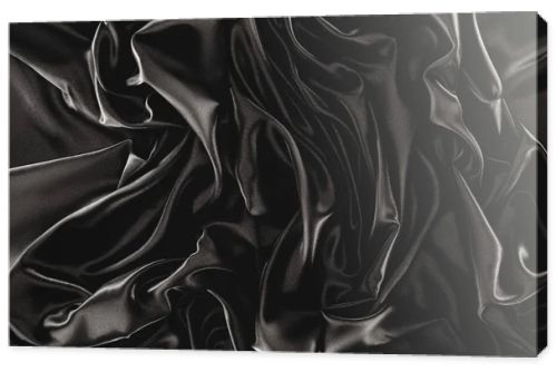 full frame of black elegant silk cloth as background