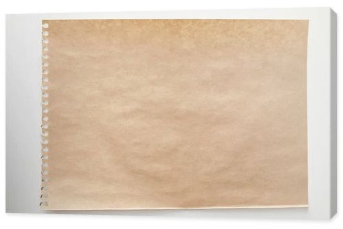 top view of empty craft paper on white background