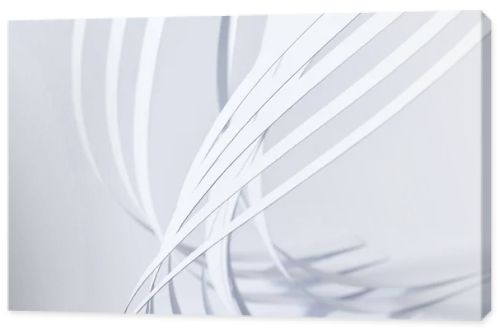 close up view of curved paper stripes on white background