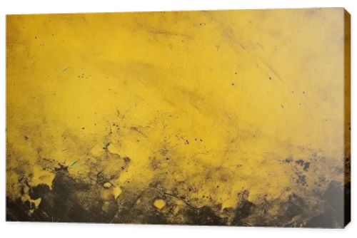 Vibrant Yellow Grunge Wall Texture: Distressed Background with Bold Character