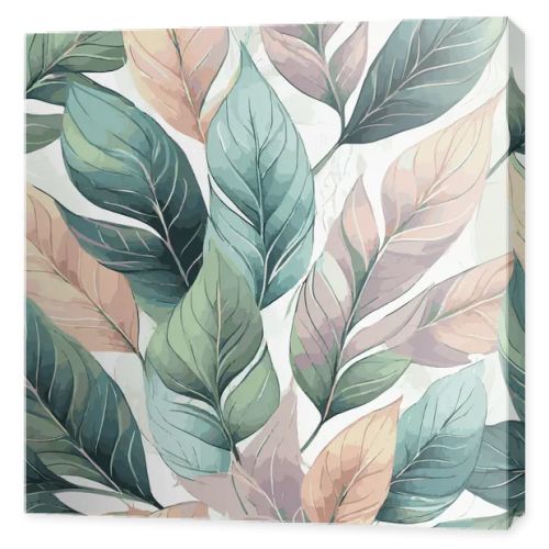 Seamless image, leaves, pastel leaves, wallpaper