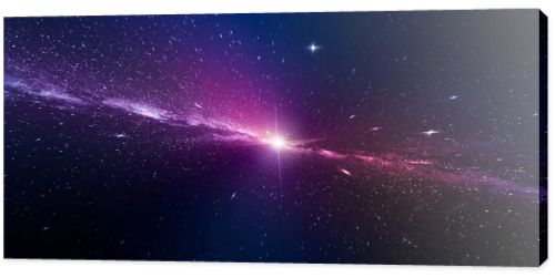 Big starburst and nebula lights in deep space. Science fiction fantasy space scene. Cosmos - Universe background image