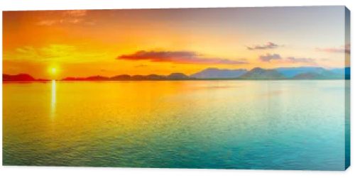 Bright sunset panorama