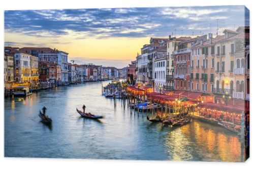 gondolas at sunset in Venice