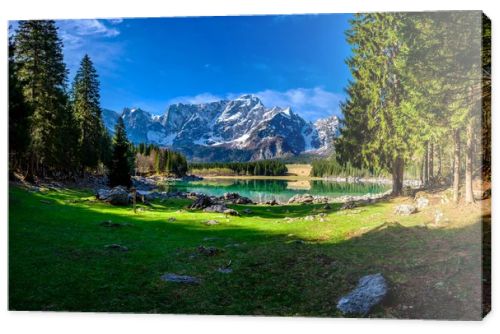 Spring morning at the alpine lake