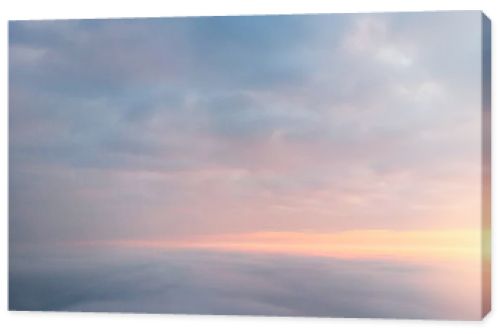 Drone fly above a cloudy sky