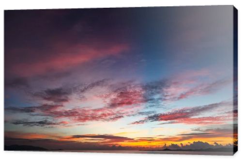 colorful sunset sky over tranquil sea surface