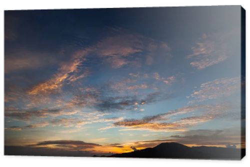 tranquil sunset seascape under cloudy sky