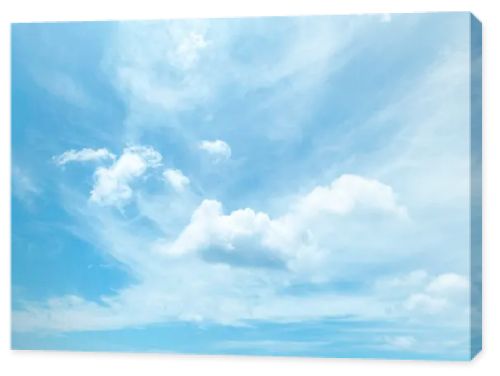Clear blue sky and white clouds summer background.