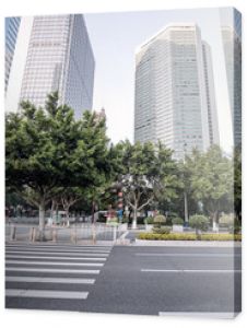 Road with zebra crossing in the city