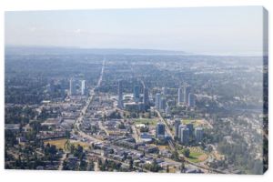 Aerial city view of Surrey Central during a sunny summer day. Taken in Greater Vancouver, British Columbia, Canada.