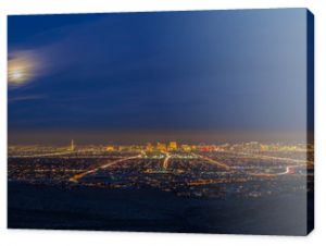 Las Vegas Nevada pełnia księżyca wczesnym wieczorem panoramę miasta