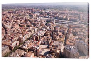 Aerial view of  district of  Lleida with modern apartment buildings, Catalonia