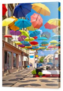 Town of Sombor colorful umbrella street