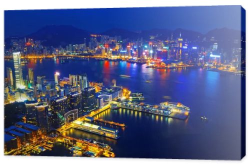 Aerial view of Hong Kong harbor