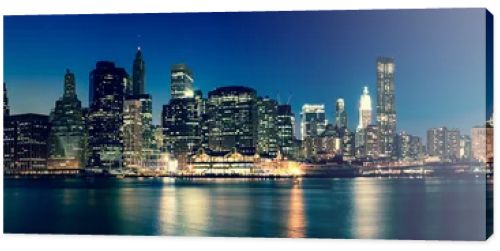 New York - view of Manhattan Skyline by night