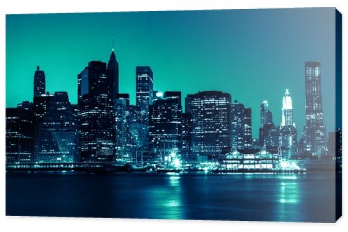 New York - view of Manhattan Skyline by night