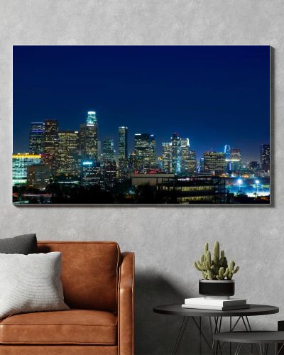 Downtown LA night Los Angeles sunset skyline California