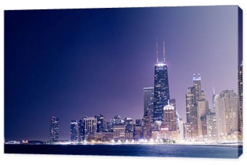 Night View On Chicago Skyline