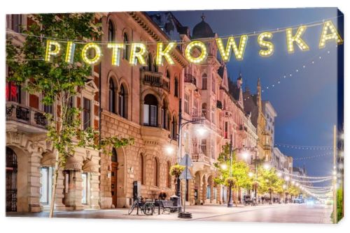 City of Lodz, Poland. View of the Piotrkowska street.