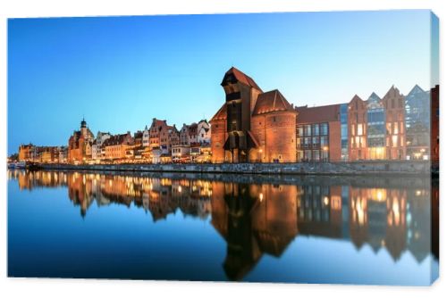 The old town in Gdansk at dusk