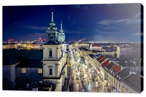 Warsaw, Poland. Aerial view of the old town.