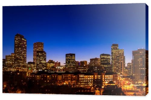 Denver Skyline at Blue Hour Mar 2013
