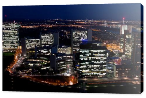 Vienna International Centre, also known as UNO city, at night