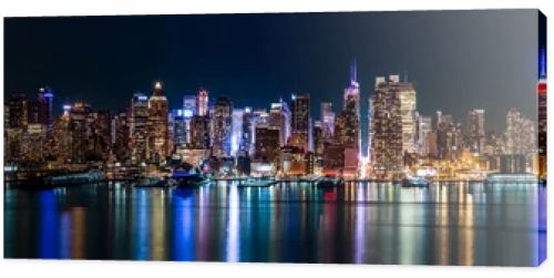 New York midtown panorama by night