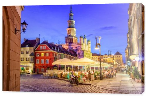 Main square of the old town of Poznan, Poland on a summer day ev