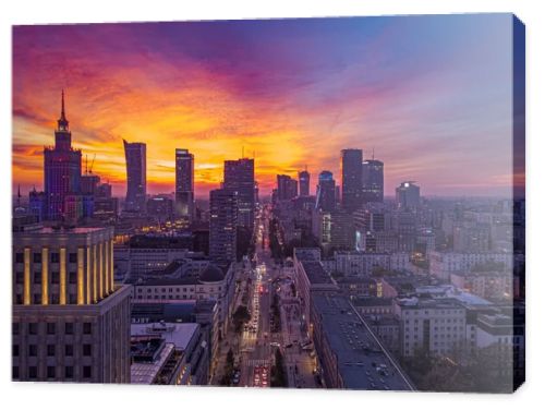 Warsaw, Poland. Aerial view of the city 