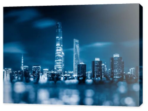 Blurred view of cityscape in Shanghai,China.