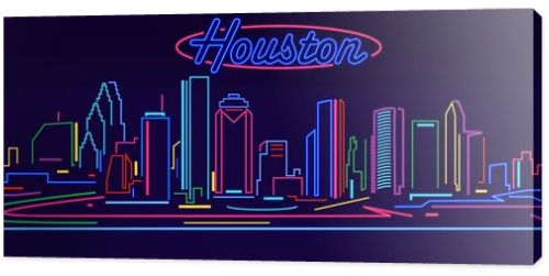 Houston Texas night skyline