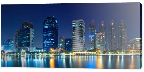 Panorama of Bangkok downtown city at night Bangkok,Thailand