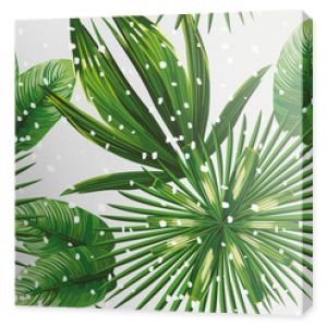 tropical leaves pattern snow