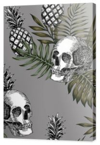 skull pineapple pattern seamless