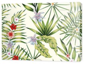 Exotic plants composition nature illustration seamless